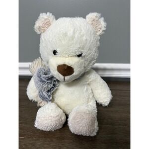 Animal Adventure Cream Teddy Bear with Gray Scarf Plush